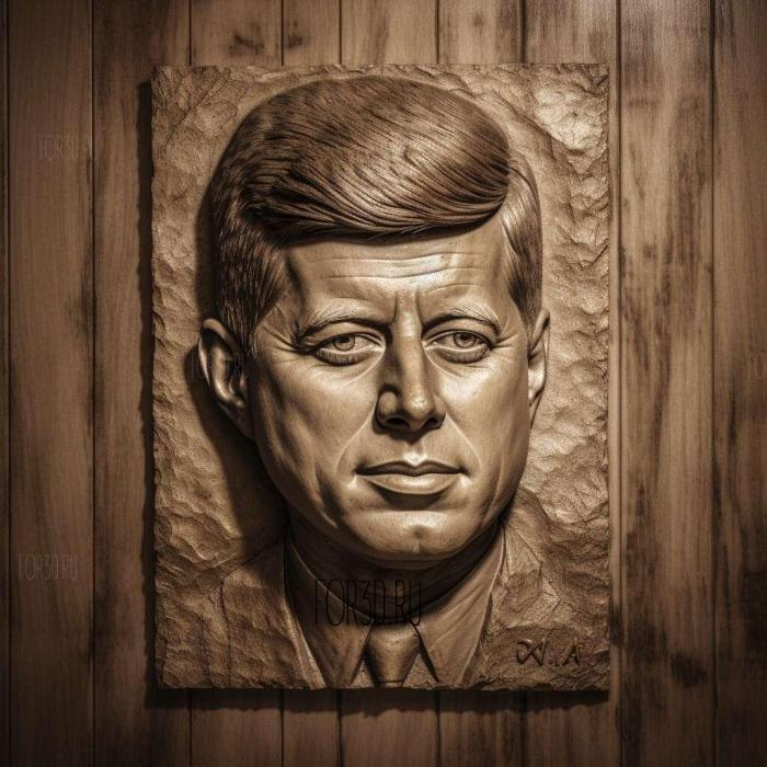 John FKennedy 2 stl model for CNC